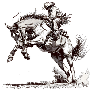 Rodeo Bucking Horse Print