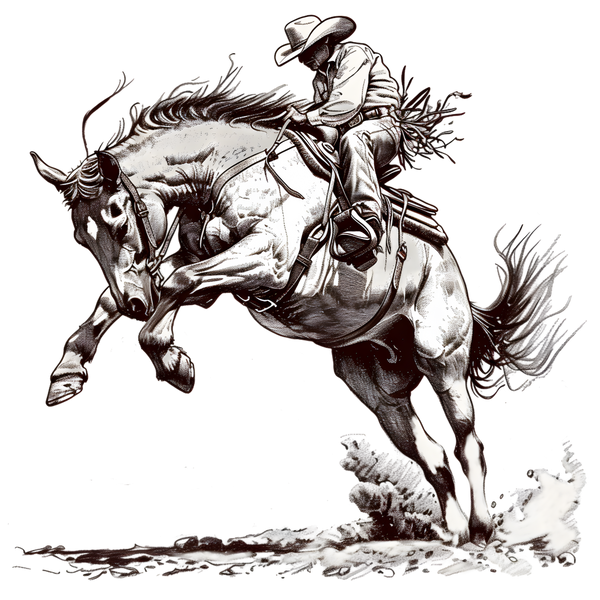 Rodeo Bucking Horse Print