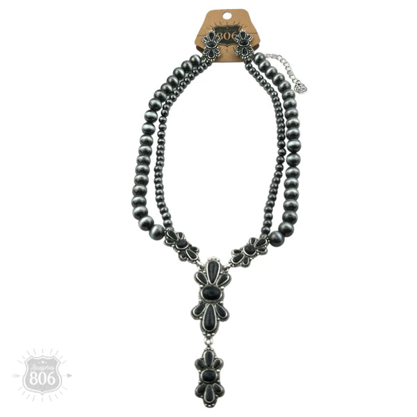 Western Style Burnished Butterfly Y Necklace Set