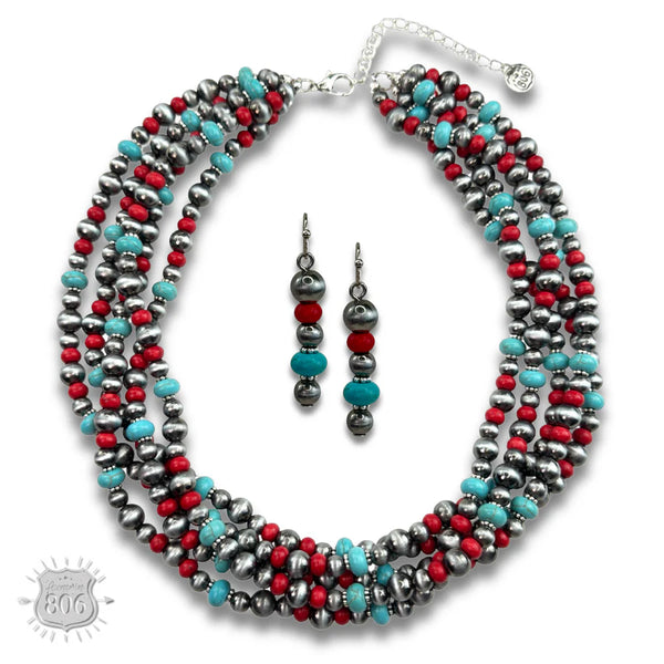 Five Strand Burnished Pearl Assorted Jewelry