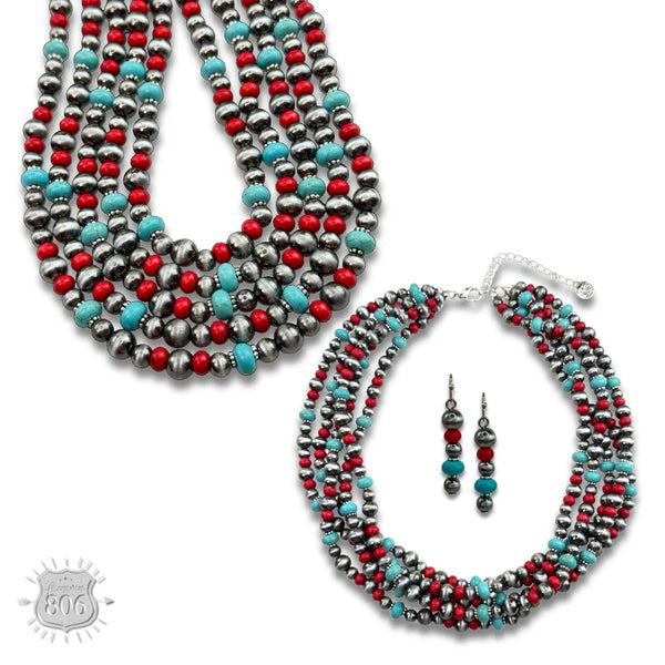 Five Strand Burnished Pearl Assorted Jewelry