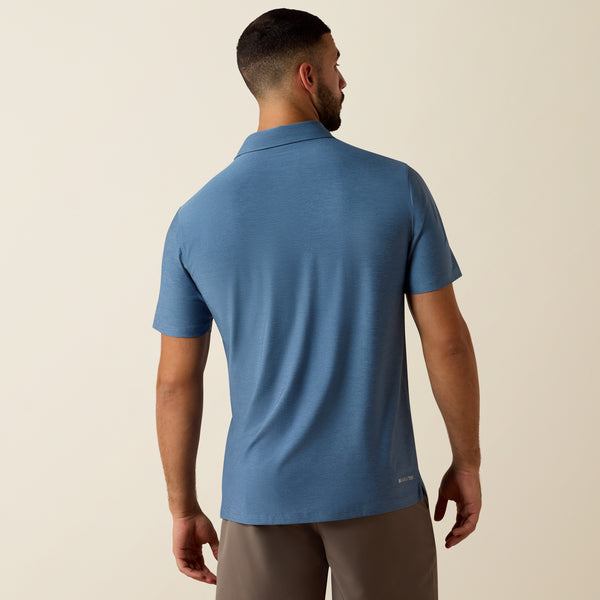 Ariat Men's Charger 2.0 Captains Blue Fitted Polo
