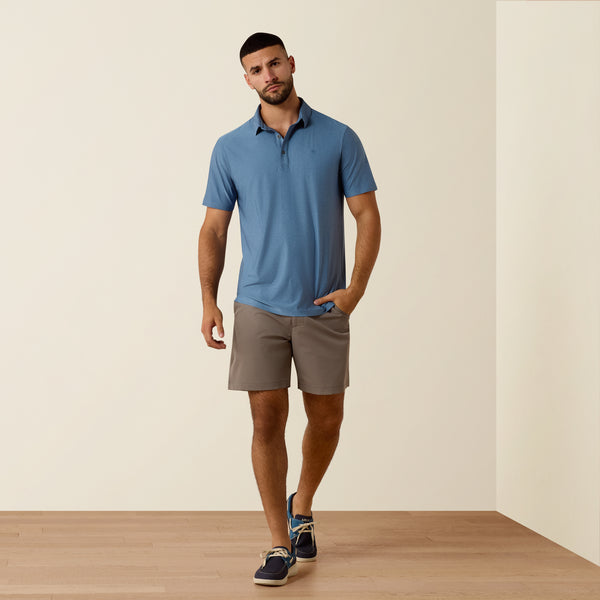 Ariat Men's Charger 2.0 Captains Blue Fitted Polo