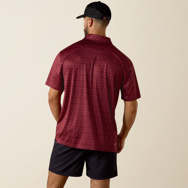 Ariat Men's All Over Print Heathered Classic Fit Polo