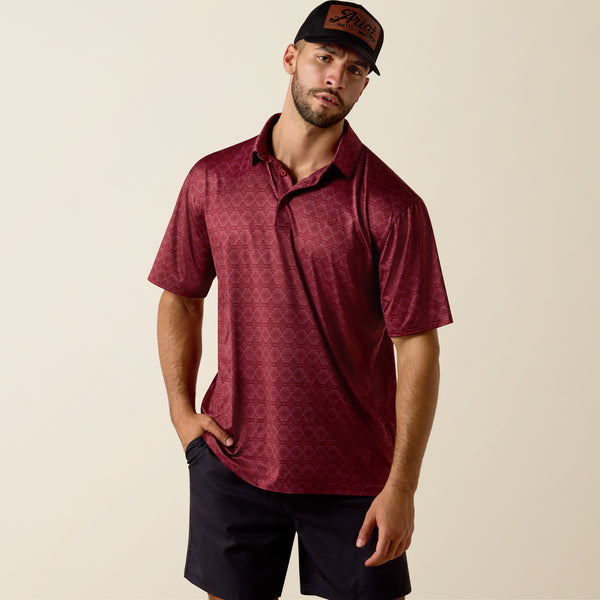 Ariat Men's All Over Print Heathered Classic Fit Polo