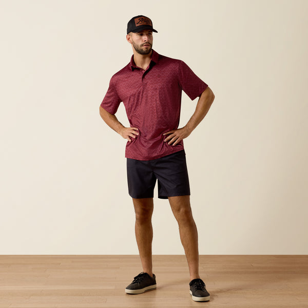 Ariat Men's All Over Print Heathered Classic Fit Polo