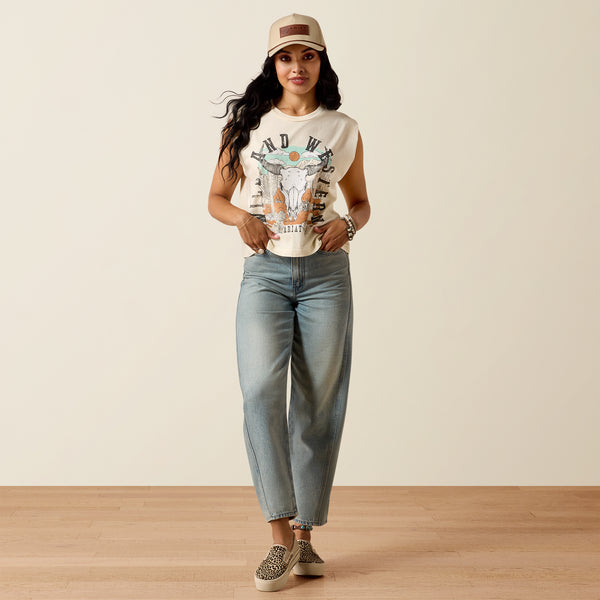 Ariat Women's Steer Skull Landscape Sleeveless T-Shirt