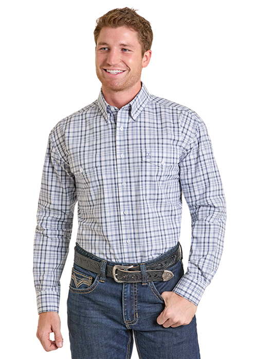 Men's Panhandle Slim Long Sleeve Plaid Snap Shirt