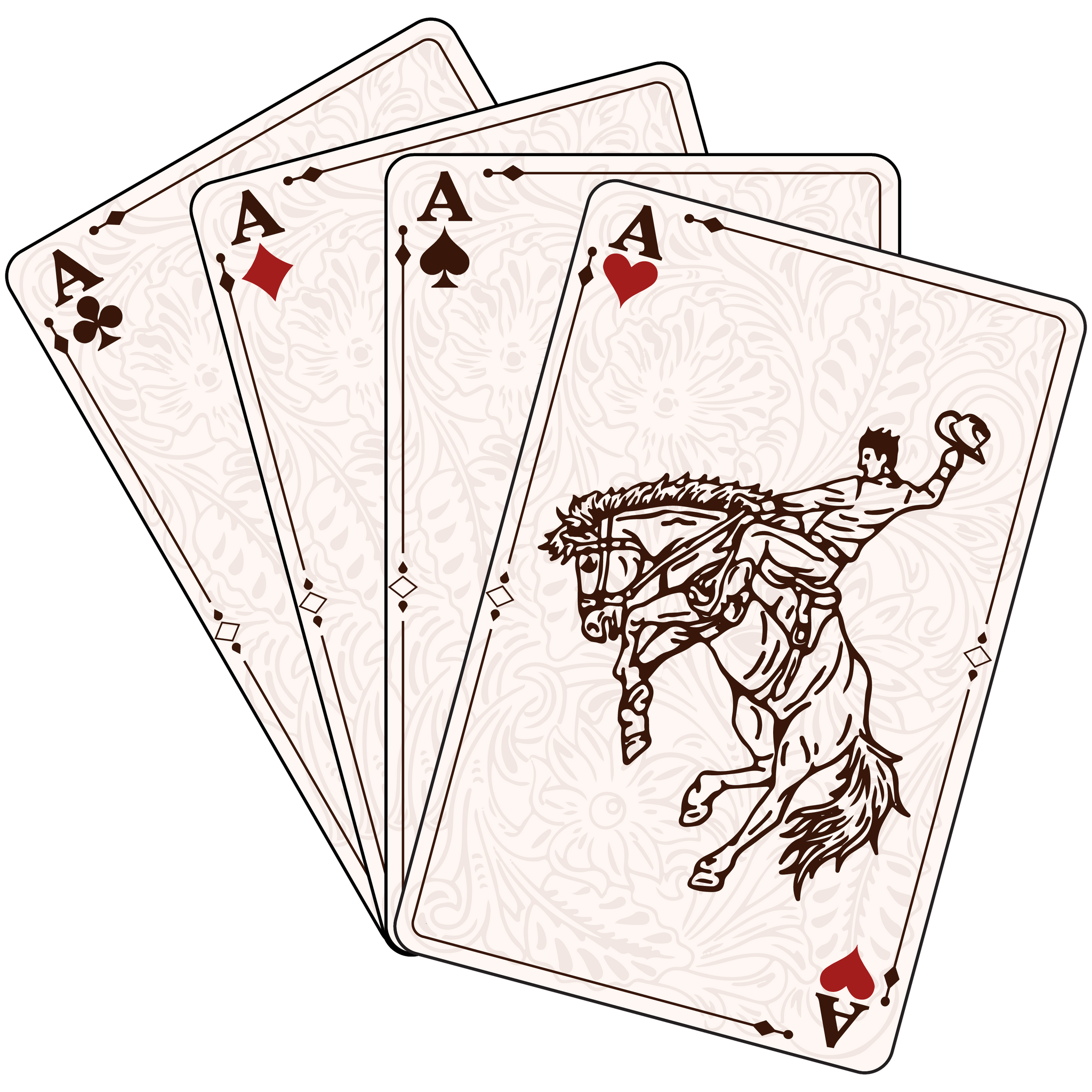 Stacked Bronco Aces Print