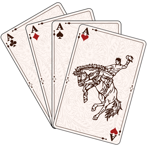 Stacked Bronco Aces Print