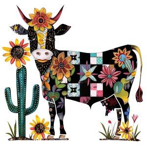 Sassy Quilt Cow T-Shirt Print