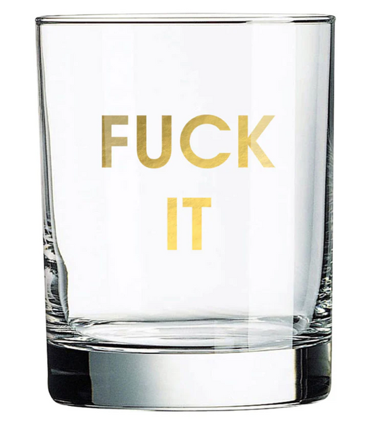 Gold Foil Sarcastic Rocks Glasses