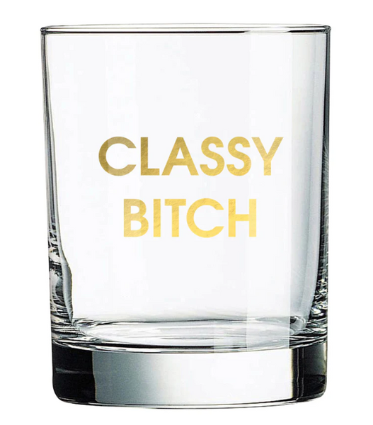 Gold Foil Sarcastic Rocks Glasses