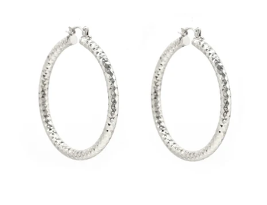 Textured Lightweight Hoop Earrings