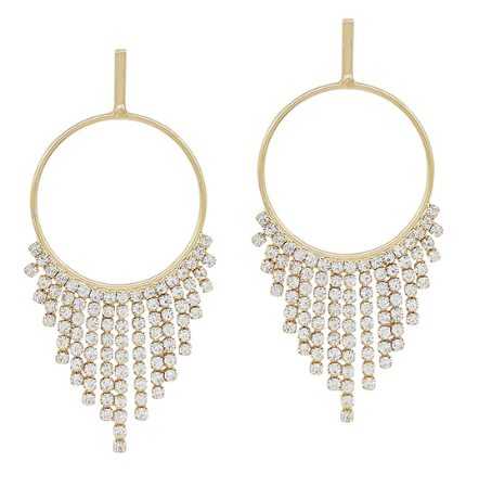 Stud Open Circle Drop Earrings