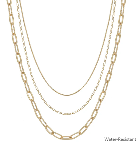 Triple Layered Clip Chain Necklace