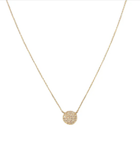 Gold Pave Circle Necklace