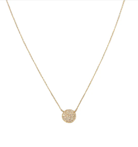 Gold Pave Circle Necklace