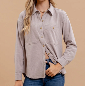 Solid Button Down Long Sleeve