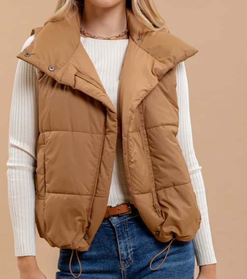 High Neck Puffer Vest