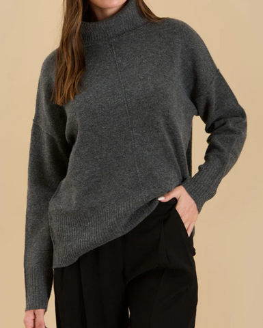 Front Seam Turtleneck Sweater