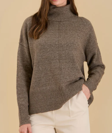 Front Seam Turtleneck Sweater