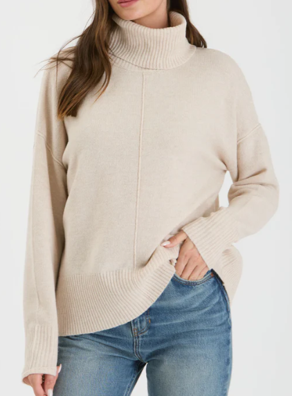 Front Seam Turtleneck Sweater