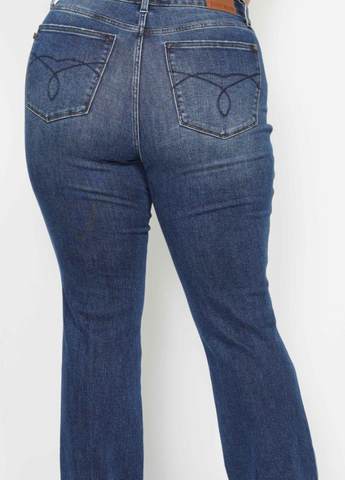 Plus Size Judy Blue Back Pocket Embroidered Bootcut Jean