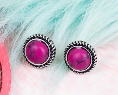 Fuchsia Juliet Stud Earrings