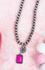 Pink Meadow Glade Silver Pearl Choker