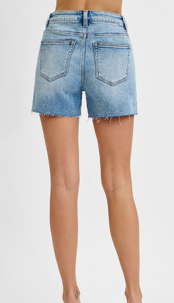 Risen Highrise Raw Cut Hem Side Slit Shorts