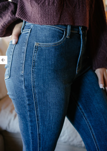 Judy Blue High Waist Angled Side Seam Detail Flaire Jean