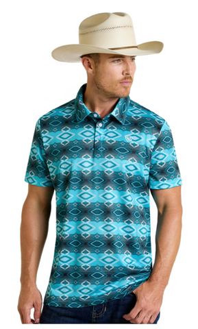 Rock & Roll Denim Aztec Printed Polo