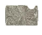 3D Smart Wallet Scroll Engraved Silver Wallet