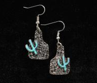 Silver Strike Turquoise Cactus Earring's