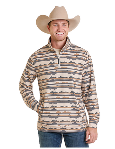Rock & Roll Denim Abstract Printed Pullover
