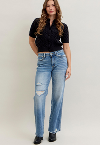 Judy Blue Mid Rise Rigid Magic Straight Jeans