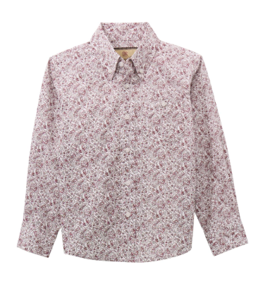 Wrangler Boy's Burgandy Long Sleeve Shirt