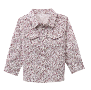 Wrangler Baby Boy Burgandy Long Sleeve Shirt