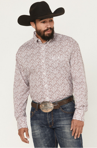 Men's Wrangler Burgandy Classic Long sleeve Shirt