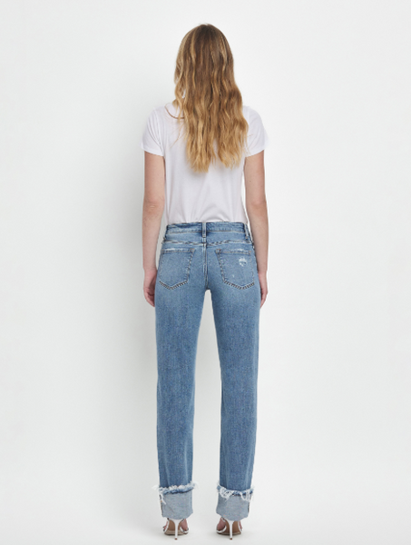 Lovervet MidRise Straight Leg Cuffed Denim