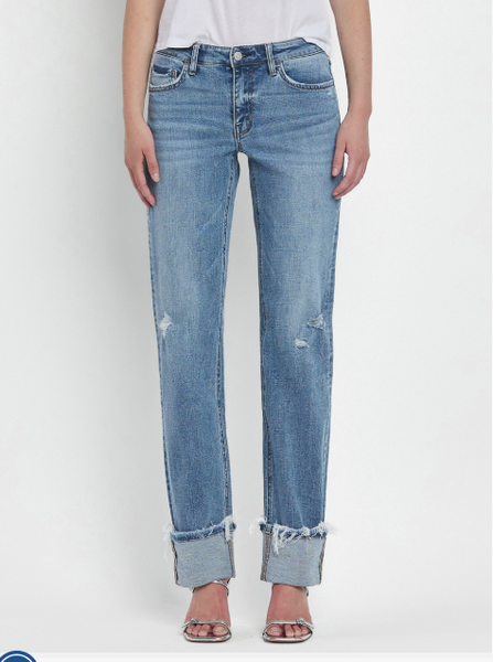 Lovervet MidRise Straight Leg Cuffed Denim