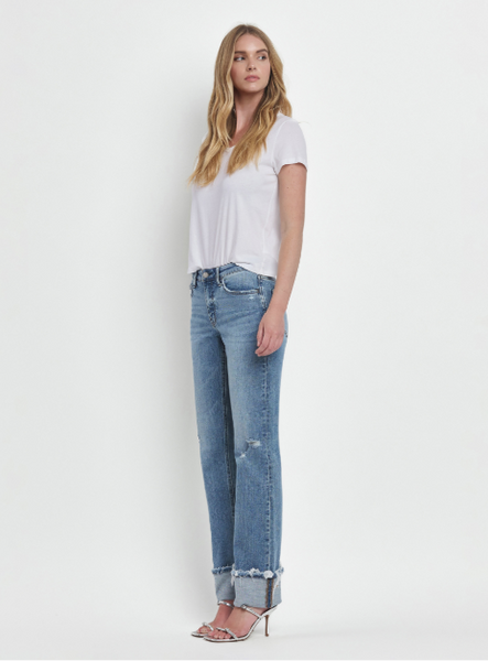 Lovervet MidRise Straight Leg Cuffed Denim