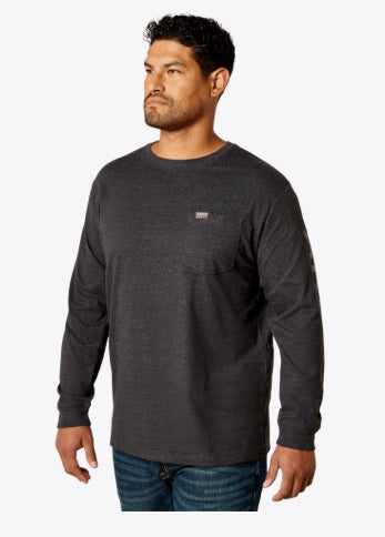 Men's Ariat Rebar Cotton Strong Standard Logo Long-Sleeve Pocket Tee