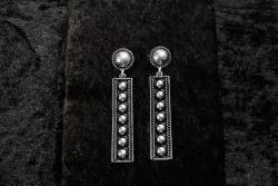 Silver Strike Studded Bar Earrings