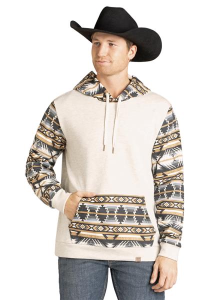 R&R Navy/Ash Aztec Printed Hoodie