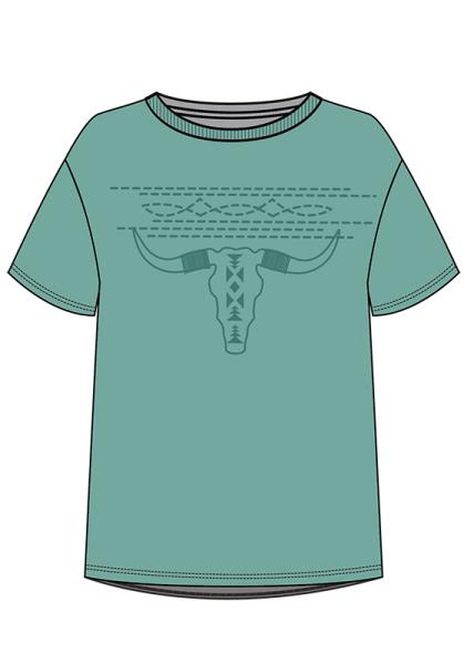 Ladies Panhandle Slim Embossed Skull Tee
