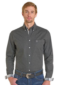 Panhandle Slim Men's Black Abstract Buttondown Long Sleeve