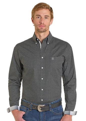 Panhandle Slim Men's Black Abstract Buttondown Long Sleeve
