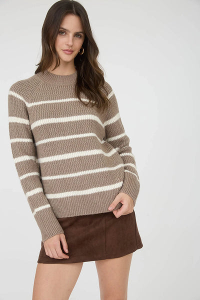 High Neck Stripe Sweater